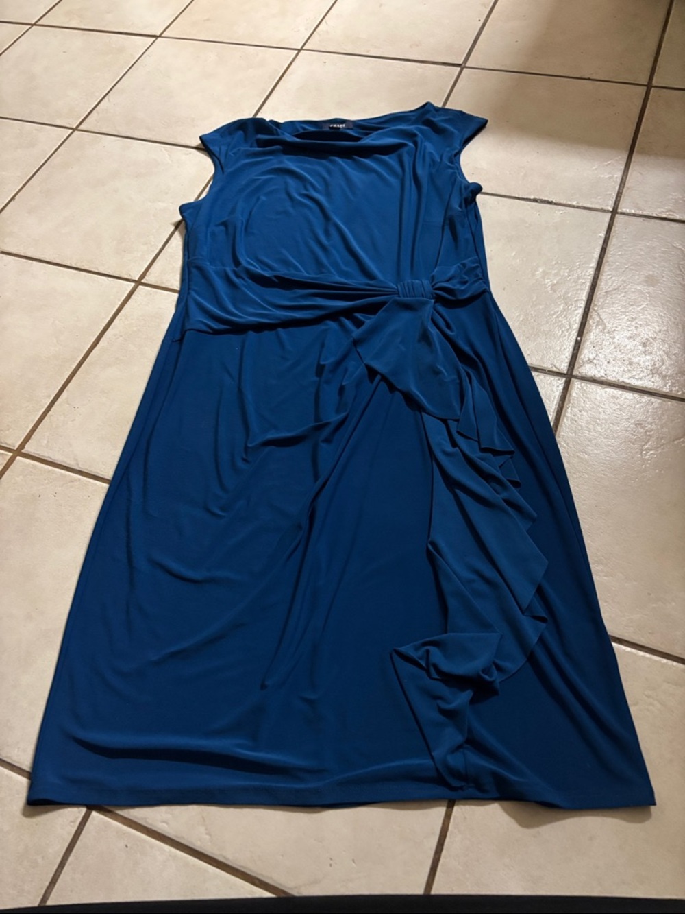 Chaps Deep Teal Knot-Detail Midi Dress